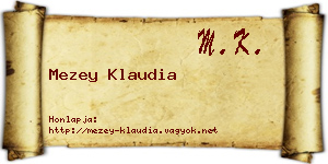 Mezey Klaudia névjegykártya